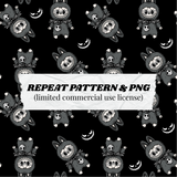 REPEAT PATTERN & PNG BUNDLE - LABUBU x JACK SKELLINGTON - DIGITAL DOWNLOAD