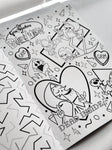 90s CARTOONS TATTOO COLOURING BOOK