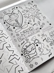 90s CARTOONS TATTOO COLOURING BOOK