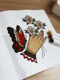 TRAD HANDS - A TATTOO COLOURING BOOK