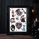 CORALINE FLASH SHEET TATTOO ART PRINT