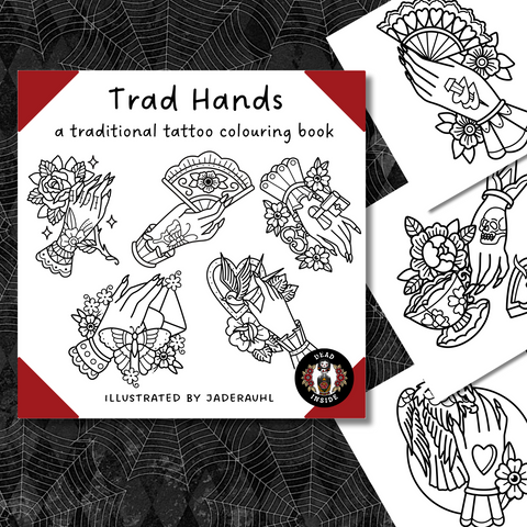 TRAD HANDS - A TATTOO COLOURING BOOK