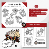 TRAD HANDS - A TATTOO COLOURING BOOK